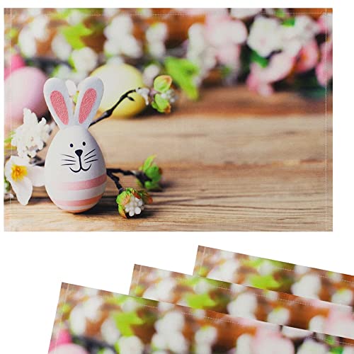 matches21 Stoff Tischsets als abwaschbare Platzdeckchen - 4 Stück Platzsets in 45 * 30 cm mit Frühling Kirschblüten - Waschbare Textil Esstisch Unterlagen als Tischdeko auch für Wohnzimmer von matches21 HOME & HOBBY