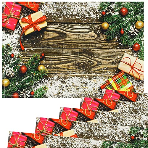 matches21 Stoff Tischsets als abwaschbare Platzdeckchen - 6 Stück Platzsets in 45 * 30 cm mit Weihnachten Geschenke - Waschbare Textil Esstisch Unterlagen als Tischdeko auch für Wohnzimmer von matches21 HOME & HOBBY