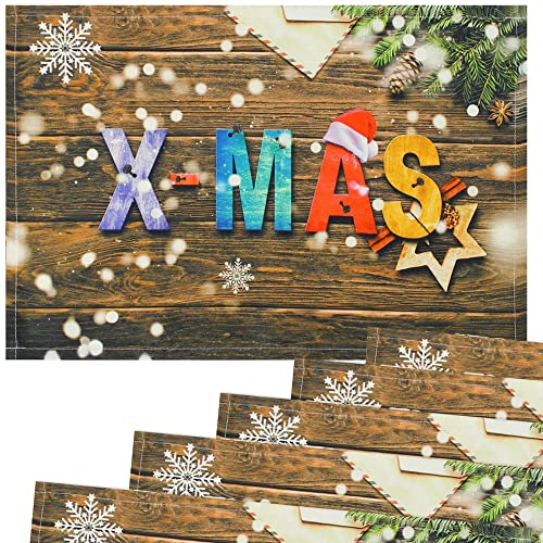 matches21 Stoff Tischsets als abwaschbare Platzdeckchen - 6 Stück Platzsets in 45 * 30 cm mit Weihnachten Xmas - Waschbare Textil Esstisch Unterlagen als Tischdeko auch für Wohnzimmer von matches21 HOME & HOBBY