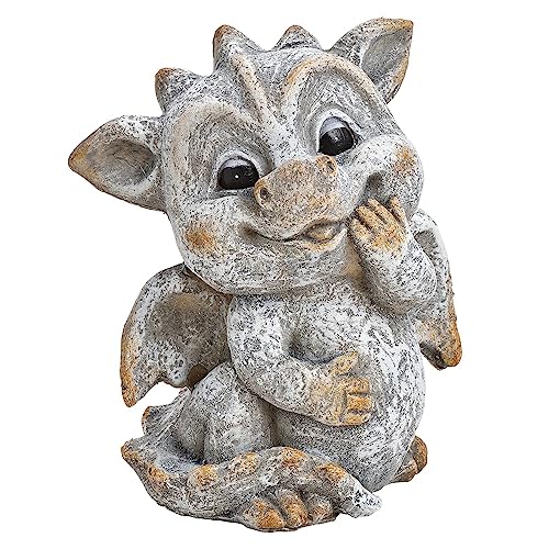 matches21 Süße Drachen Figur Gartendeko für draußen - Wetterfeste Gartenfigur Drache für Balkon oder Terrasse - Drachen Deko für deinen Garten von matches21 HOME & HOBBY