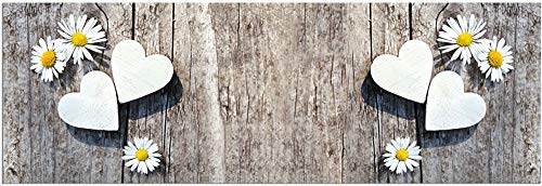 Teppich Läufer Landhaus Blumen Holz-Optik als Küchenteppich - Rutschfester Küchenläufer in 60x180 cm als Flur Brücke - Waschbarer Teppichläufer für Küche, Schlafzimmer, Wohnzimmer von matches21 HOME & HOBBY
