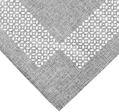 matches21 HOME & HOBBY Tischdecke REA 85 x 85 cm Elegante Cutwork-Bordüre - Moderne graue Mitteldecke aus Polyester von matches21 HOME & HOBBY