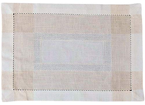 matches21 Tischläufer Mitteldecke in Leinenoptik wollweiß beige mit Hohlsaum Tischwäsche 35x50 cm - Polyester & Leinen von matches21 HOME & HOBBY