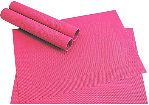 matches21 Tischset Platzset BORDA Platzmatten 4er Set pink magenta gewebt aus Kunststoff 46x33 cm abwaschbar von matches21 HOME & HOBBY