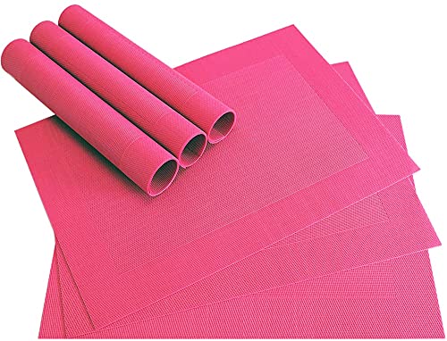 matches21 Tischset Platzset BORDA Platzmatten 6er Set pink magenta gewebt aus Kunststoff 46x33 cm abwaschbar von matches21 HOME & HOBBY