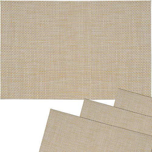 matches21 Tischset Platzset ELEGANCE edle Platzmatten 4er Set beige gewebt aus Kunststoff 45x30 cm/abwaschbar/erhältlich in vielen aufregenden Farben Platzdeckchen vom Tischwäsche Spezialist von matches21 HOME & HOBBY