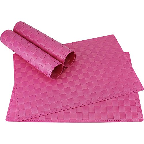 matches21 Tischset Platzset MODERN Platzmatten 4er Set geflochten Kunststoff 45x30 cm Pink/abwaschbar von matches21 HOME & HOBBY