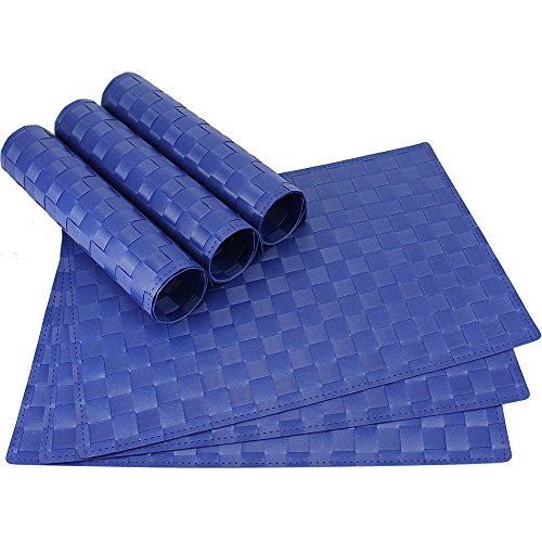 matches21 Tischset Platzset MODERN Platzmatten 6er Set blau geflochten Kunststoff 45x30 cm Platzdecken Tischunterlagen Esstischunterlagen von matches21 HOME & HOBBY