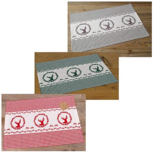 matches21 Tischsets Mitteldecken Tischwäsche Stoff Landhaus Premium Stil RESI kariert & Hirsch Bordüre 33x48 cm in rot, 3 Farben wählbar matches21 Tischsets Mitteldecken Tischwäsche Stoff Landhaus Premium Stil RESI kariert & Hirsch Bordüre 33x48 cm in rot, 3 Farben wählbar von matches21 HOME & HOBBY