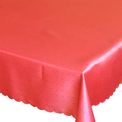 matches21 Tischtuch Untertischdecke Unterdecke einfarbig Uni Wellenrand Tischwäsche 130x225 cm Polyester 1 STK rot von matches21 HOME & HOBBY