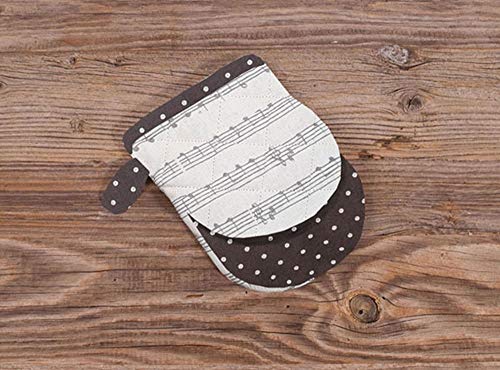 matches21 Topfhandschuh Mini Ofenhandschuh Landhaus Premium Klara Musik Noten weiß grau Hitzeschutz Handschuh - 1 STK von matches21 HOME & HOBBY