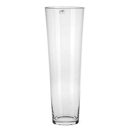 matches21 Vase Glas konisch Kegelform Dekoglas Glasvase Blumenvase hoch rund 1 STK - Ø 19x70 cm von matches21 HOME & HOBBY
