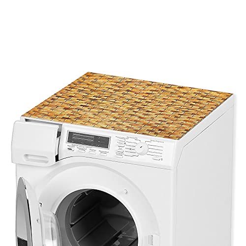 matches21 Waschmaschinenauflage 65 x 60 rutschfest Rattan braun - zuschneidbare Weichschaum Waschmaschinenabdeckung - Abdeckung für Waschmaschine oder Trockner von matches21 HOME & HOBBY