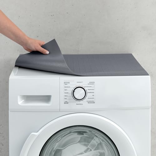 Tabletop Waschmaschinenauflage rutschfest in 60 x 60 cm - zuschneidbare Weichschaum Auflage in grau als Abdeckung für Waschmaschine & Trockner - Waschmaschinenabdeckung MADE IN GERMANY von matches21 HOME & HOBBY