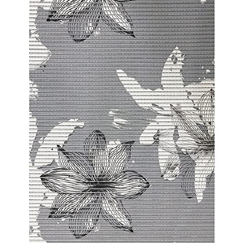 matches21 Weichschaum-Bodenbelag NOVA Sky Antirutsch Läufer Weichschaummatte Küche Bad Blume Lilie Muster grau 65x140 cm von matches21 HOME & HOBBY