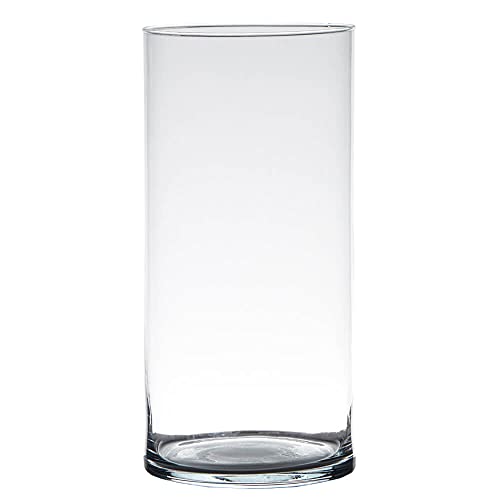 matches21 Zylinderförmige Glas Vase Glasvase klar Dekovase Dekoglas Kerzenglas Blumenvase 1 STK - Ø 12x25 cm von matches21 HOME & HOBBY
