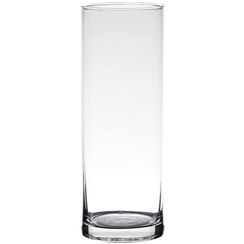 matches21 Zylinderförmige Glas Vase Glasvase klar Dekovase Dekoglas Kerzenglas Blumenvase 1 STK - Ø 9x24 cm von matches21 HOME & HOBBY
