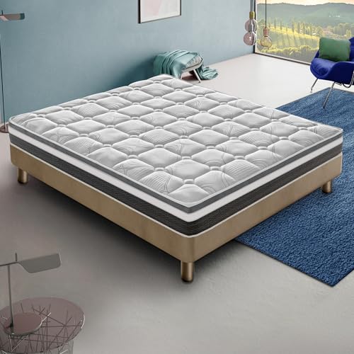 MaterassieDoghe – Matratze 140x190 cm – Kaltschaummatratze mit Memory Shaum - Steifigkeit h4 – Extra steif - Höhe 20 cm (Höhe 20 cm, 140x190 cm) von materassi e doghe
