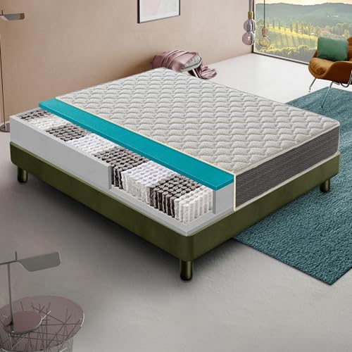MaterassieDoghe – Matratze 150x200 cm – Taschenfederkernmatratze mit Komfortschaum - Steifigkeit h4 – Extra steif - Höhe 30 cm Premiumhöhe - Tonnentaschenfederkernmatratze (Höhe 30 cm, 150x200 cm) von materassi e doghe