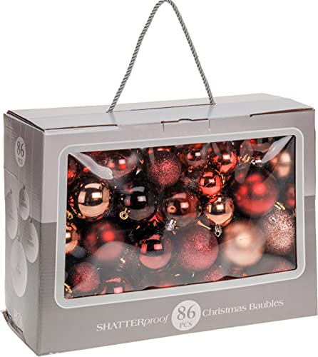 matrasa 86-teiliges Christbaumschmuck Set - Christbaumkugel-Set Christbaumkugeln Variante 2 - Rottöne von matrasa