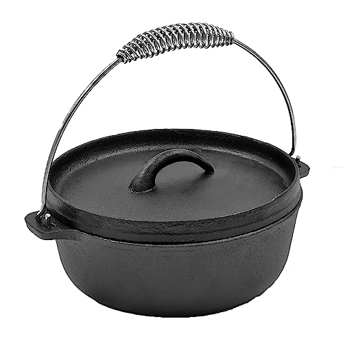 Dutch Oven - Grilltopf mit Deckel - Feuertopf Schmortopf Camping Topf Gusseisen 1,5 L 20x11cm von matrasa