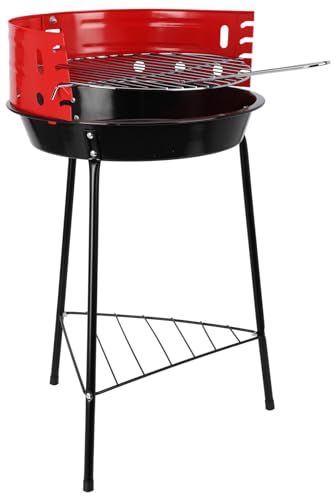 Grill halboffen mit Windschutz - Standgrill für Holzkohle Kohlegrill 33x55cm von matrasa