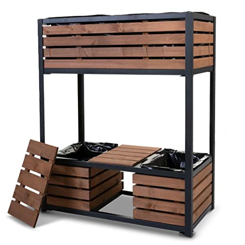 Hochbeet Cube Compact Metall & Holz - Etagen Gemüsebeet Kräuterbeet - Beet für Terrasse Balkon & Garten Mehrfarbig von matrasa