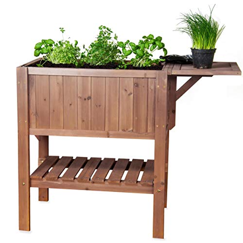 Hochbeet mit Tisch Cube 1 - Gemüsebeet Kräuterbeet - Beet für Balkon & Terrasse von matrasa