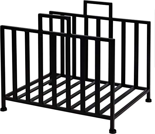 Kaminholzständer GRID Metall schwarz - Feuerholz Regal Kaminholz Holzablage 41x31x35cm von matrasa