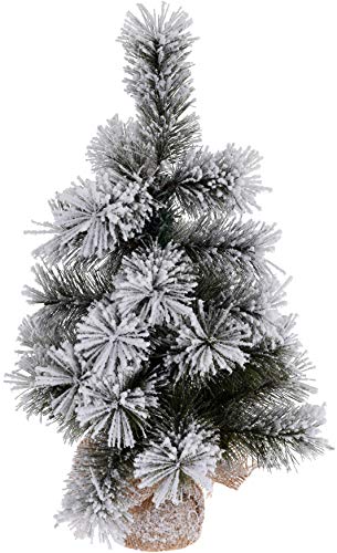 Mini Weihnachtsbaum mit Schnee - Kleiner Bonsai Deko Christbaum verschneiter Tannenbaum 45 cm von matrasa