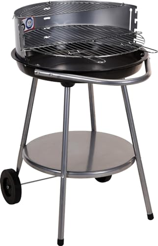 Rundgrill mit Rädern 51x75cm Schwarz - Grill Standgrill Kohlegrill BBQ Holzkohlegrill von matrasa