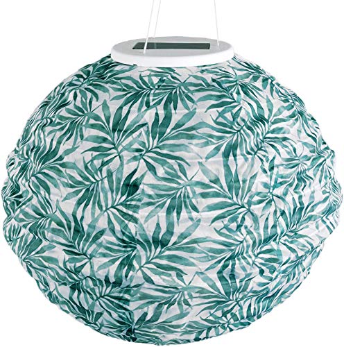 Solar Lampion Blattmuster XXL - Regenfeste Solarlampe - Fest & Gartenbeleuchtung - Laterne LED 40cm Variante 2 von matrasa
