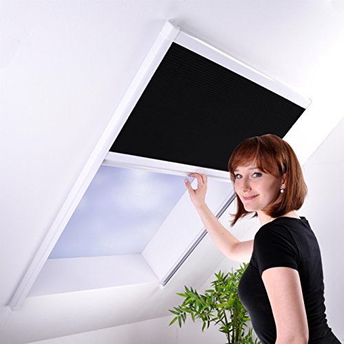 Sonnenschutz-Plissee für Dachfenster bis max. 100 x 157 cm - Sonnenschutzplissee Dachfensterplissee Sichtschutz weiß von matrasa