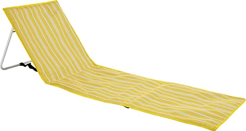 Strandmatte gestreift mit Verstellbarer Rückenlehne - 155x53 cm - Strandliege faltbar Gelb von matrasa