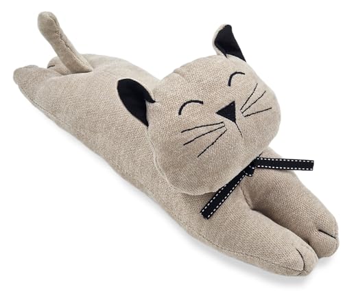 Türstopper Katze PURRFECT - Plüsch Türhalter Türdeko streckende Katze 38x9x18cm Creme von matrasa