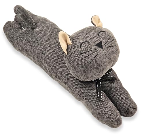 Türstopper Katze PURRFECT - Plüsch Türhalter Türdeko streckende Katze 38x9x18cm Grau von matrasa