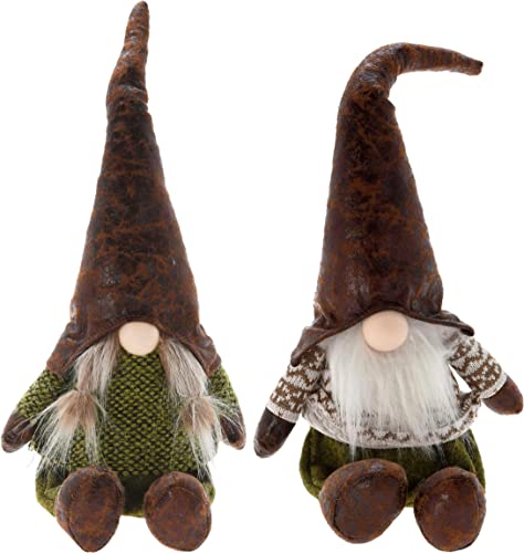 Wichtel mit Leuchtnase - Weihnachtsdeko Zwerg Weihnachtswichtel Weihnachten 50cm Paar (je Farbe 1x) von matrasa