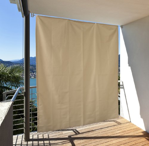 matrasa Balkon Sichtschutz vertikal - Balkonsichtschutz zum hängen - Sonnenschutz Balkonsichtschutz Sonnensegel (Beige) von matrasa