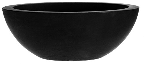 matrasa Blumentopf OVAL Kunststoff in Steinoptik - Schiefer Anthrazit Grau - Blumenschale 52x23x20 von matrasa