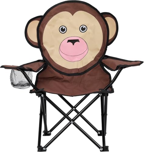 matrasa Campingstuhl für Kinder - Klappstuhl Strandstuhl Gartenstuhl Kinderstuhl - Elefant Frosch AFFE Katze (AFFE (Braun)) von matrasa