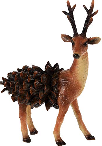 matrasa Dekofigur Rentier & Tannenzapfen 15cm - Hirsch Figur Weihnachtsdeko Herbstdeko von matrasa