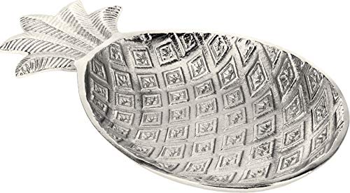 matrasa Dekoschale Ananas aus Aluguss - Dekoananas - Schale 32 x 18 x 3 cm Silber von matrasa