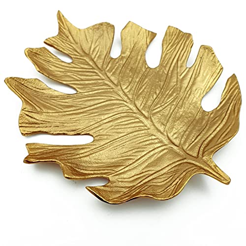 matrasa Dekoschale Leaf Gold - Schale in Blattform - Dekoblatt Blatt Aluguss 34x33cm Variante 1 von matrasa