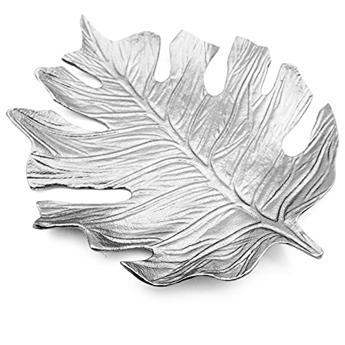 matrasa Dekoschale Leaf Silber - Schale in Blattform - Dekoblatt Blatt Aluguss 34x33cm Variante 1 von matrasa