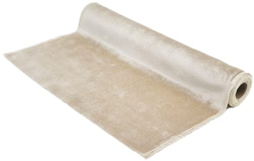 matrasa Dekostoff Velours Samt Weich - versch. Farben - 36 x 200 cm - Bastelstoff Tischläufer Creme von matrasa