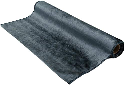 matrasa Dekostoff Velours Samt Weich - versch. Farben - 36 x 200 cm - Bastelstoff Tischläufer Grau von matrasa