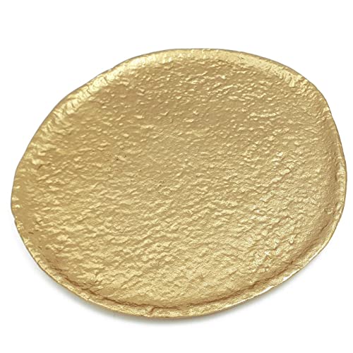 matrasa Dekoteller aus Aluguss Gold - Kerzenplateau Dekoschale Platzteller Feste Hochzeit - ca. 28 x 26 cm von matrasa