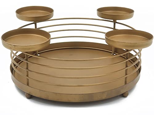 matrasa Design Adventskranz aus Metall - Kerzenleuchter Advent Kerzenhalter schmückbar Bronze von matrasa