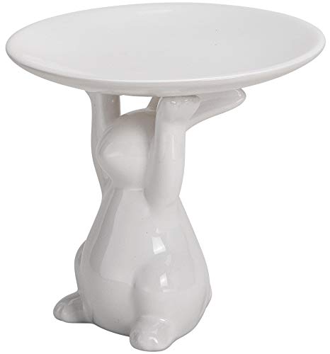 matrasa Etagere Hase stehend - Porzellan Gebäck Teller 15x14x15cm - Osterdeko Osterhase von matrasa