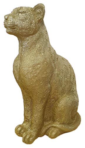 matrasa Goldener Leopard - Goldene Katze 18x12x28cm - Gold Deko Dekofigur Cat von matrasa